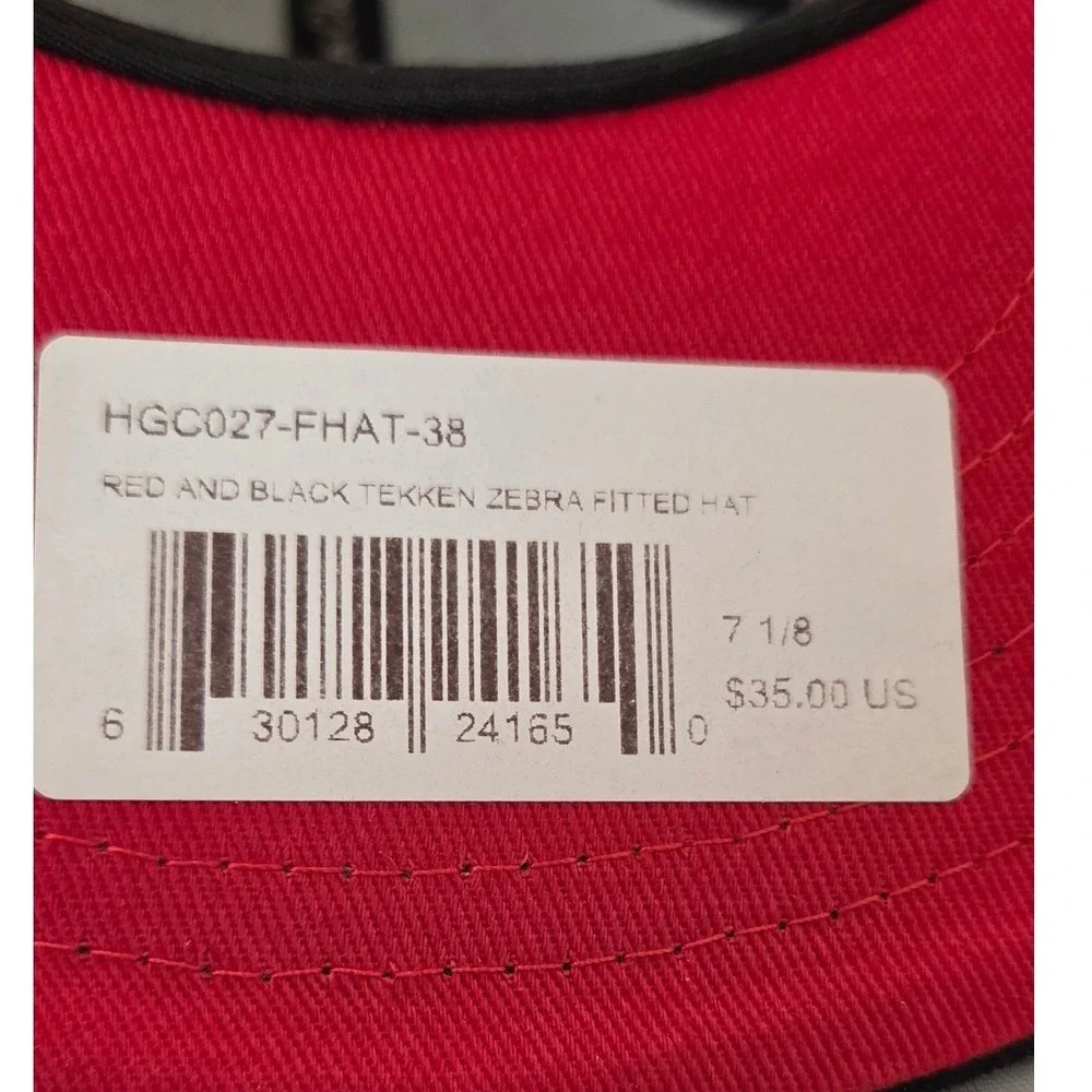 Headgear Classics Tekken Hat Mens 7 1/8 Red Black New Zebra Tiger Print